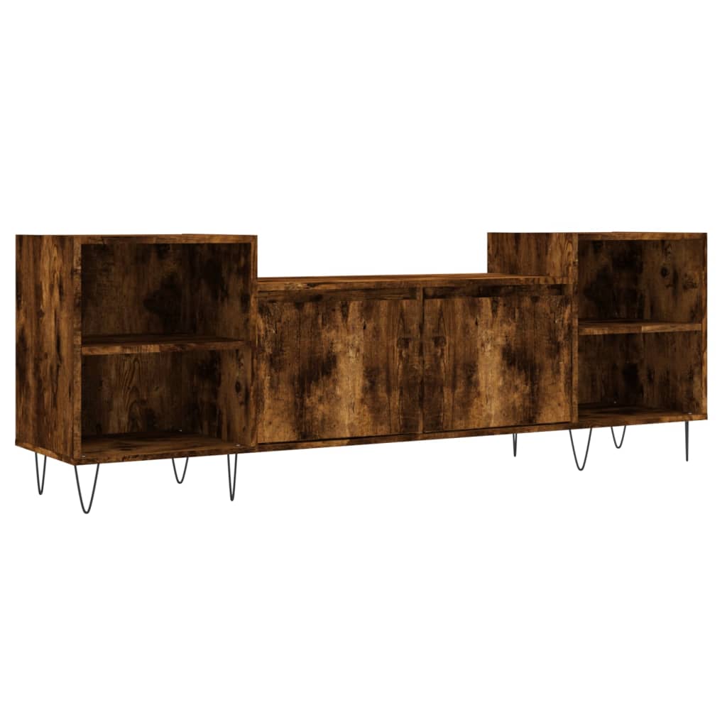 Tv-meubel 160x35x55 cm bewerkt hout gerookt eikenkleurig