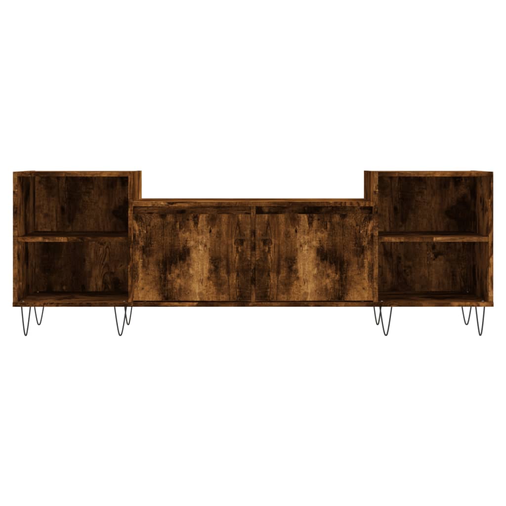 Tv-meubel 160x35x55 cm bewerkt hout gerookt eikenkleurig