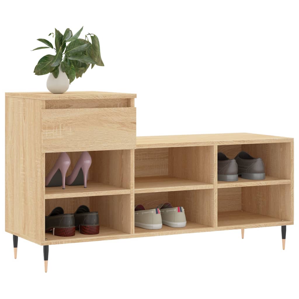 Schoenenkast 102x36x60 cm bewerkt hout sonoma eikenkleurig