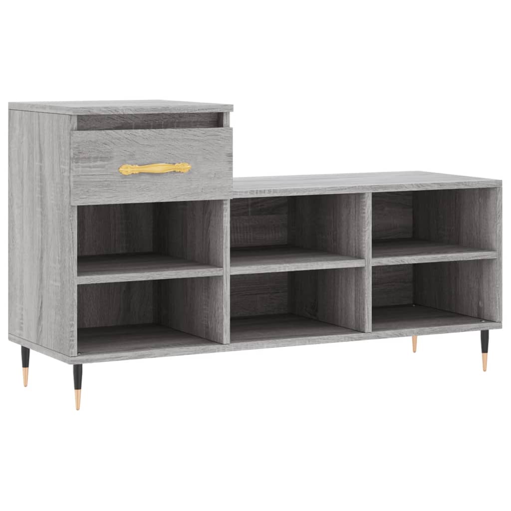 Schoenenkast 102x36x60 cm bewerkt hout sonoma grijs