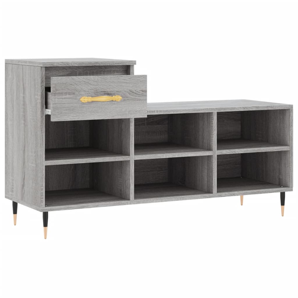 Schoenenkast 102x36x60 cm bewerkt hout sonoma grijs