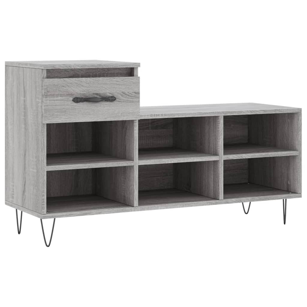 Schoenenkast 102x36x60 cm bewerkt hout sonoma grijs