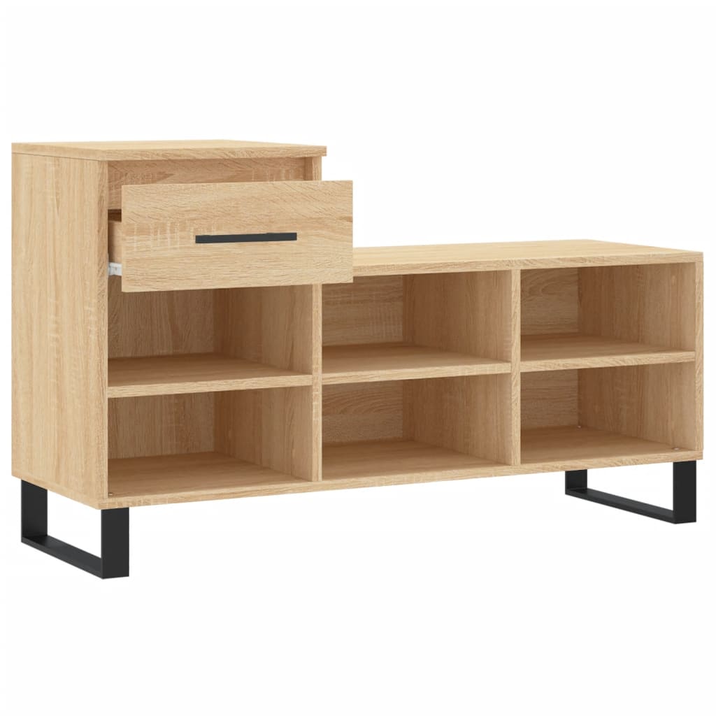 Schoenenkast 102x36x60 cm bewerkt hout sonoma eikenkleurig