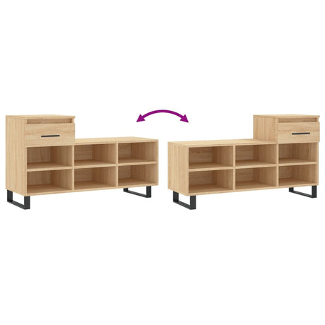 Schoenenkast 102x36x60 cm bewerkt hout sonoma eikenkleurig