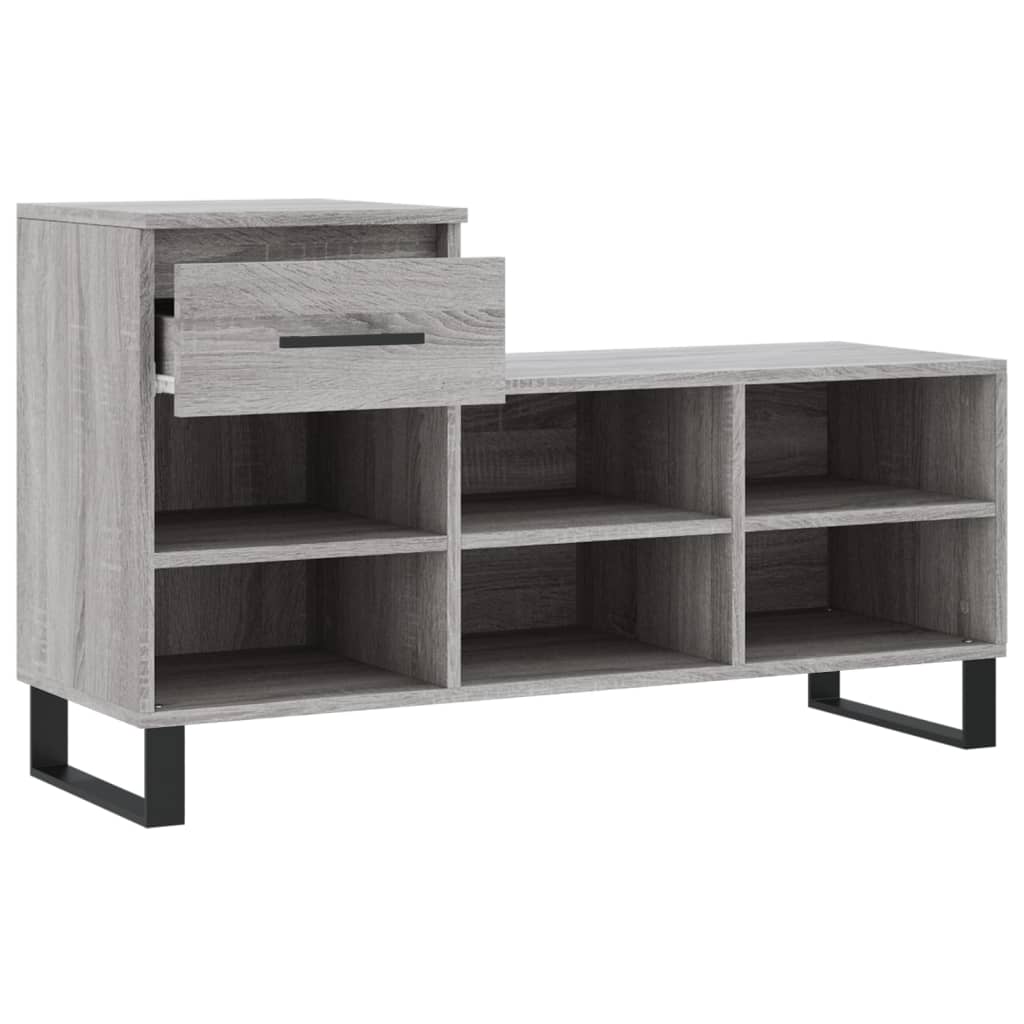 Schoenenkast 102x36x60 cm bewerkt hout sonoma grijs