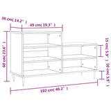 Schoenenkast 102x36x60 cm bewerkt hout wit