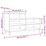 Schoenenkast 102x36x60 cm bewerkt hout zwart