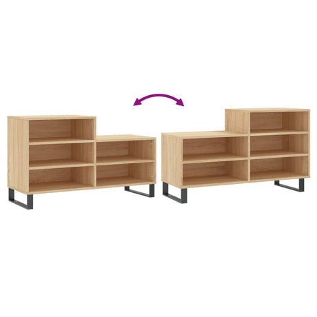 Schoenenkast 102x36x60 cm bewerkt hout sonoma eikenkleurig