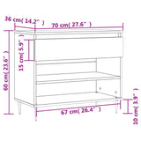 Schoenenkast 70x36x60 cm bewerkt hout betongrijs