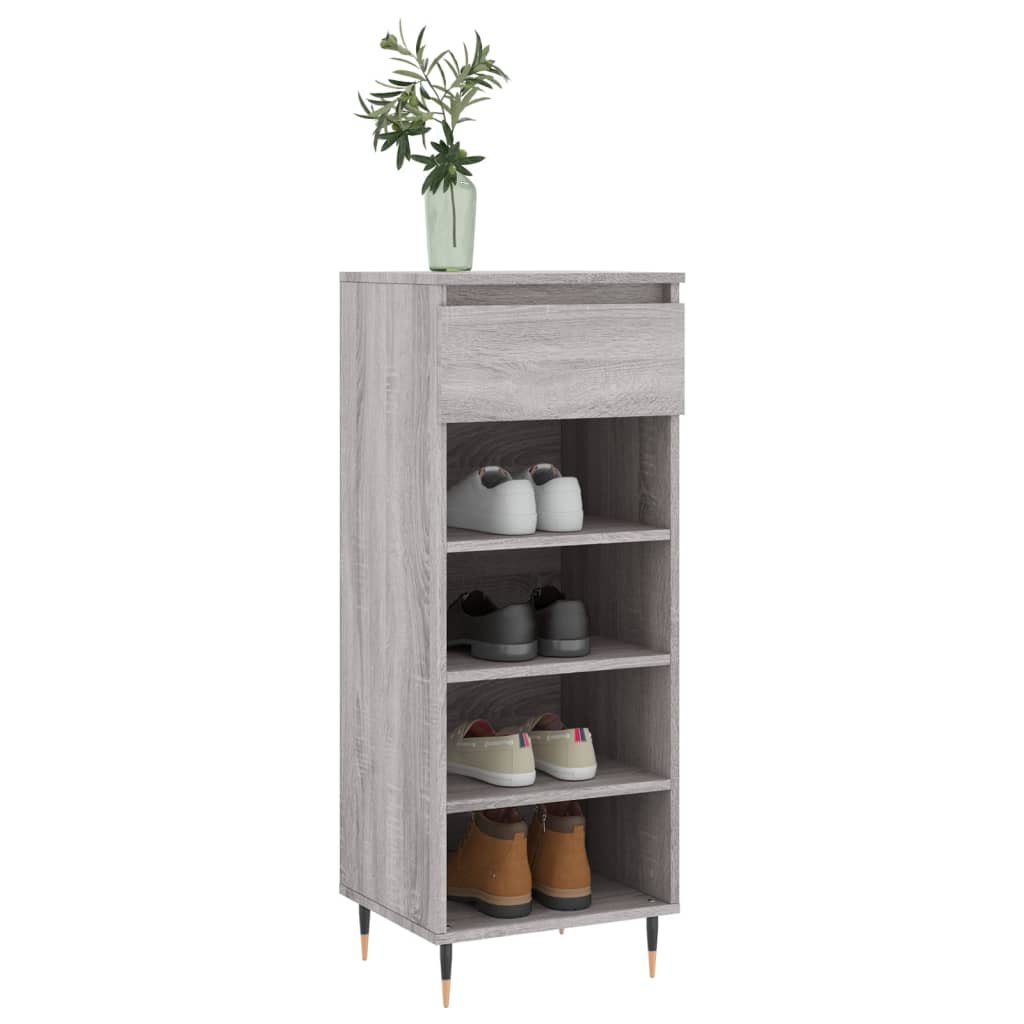 Schoenenkast 40x36x105 cm bewerkt hout grijs sonoma