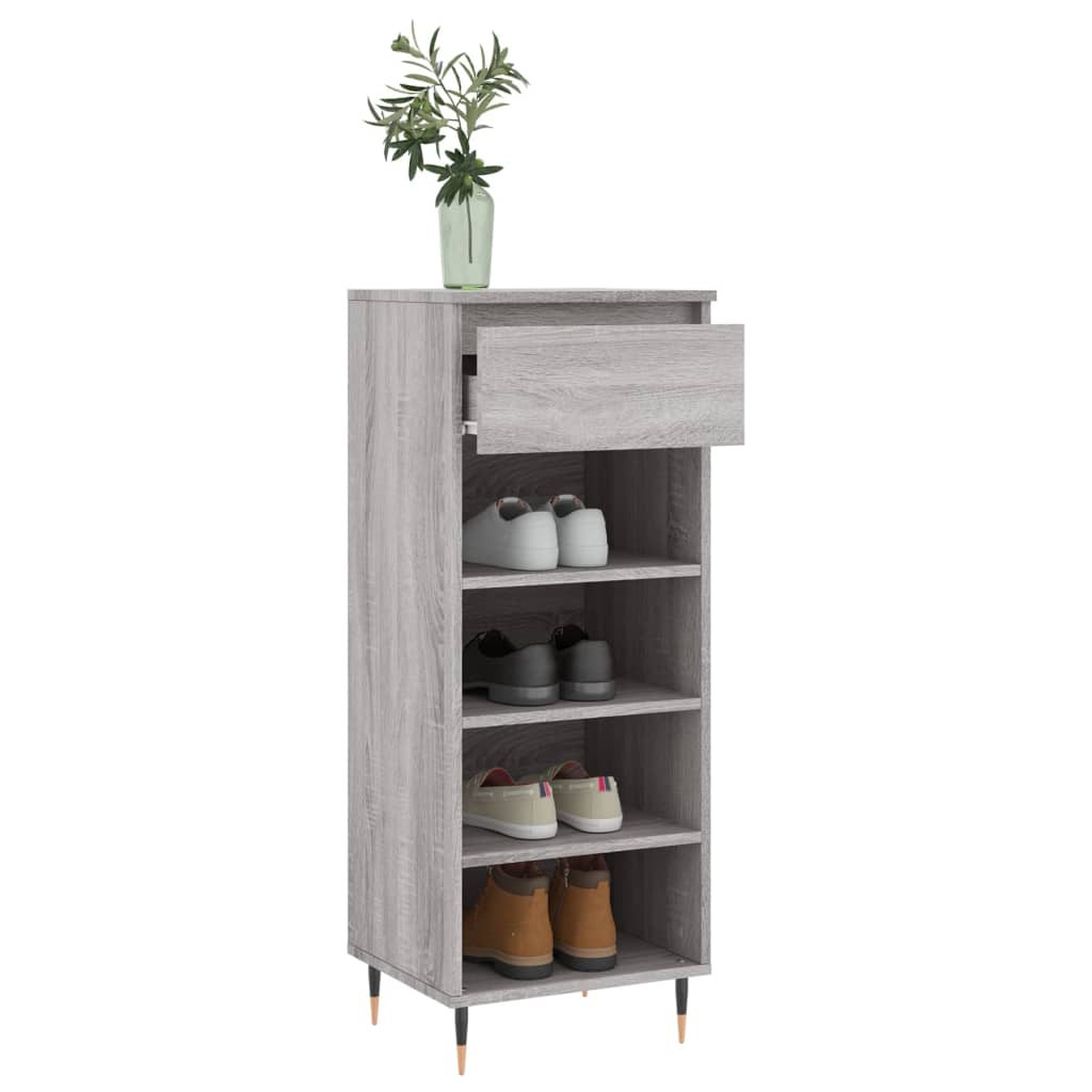 Schoenenkast 40x36x105 cm bewerkt hout grijs sonoma