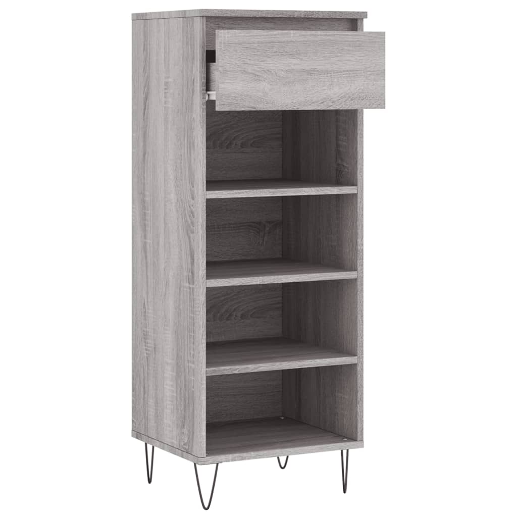 Schoenenkast 40x36x105 cm bewerkt hout grijs sonoma