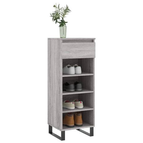 Schoenenkast 40x36x105 cm bewerkt hout grijs sonoma