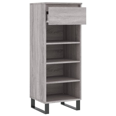 Schoenenkast 40x36x105 cm bewerkt hout grijs sonoma