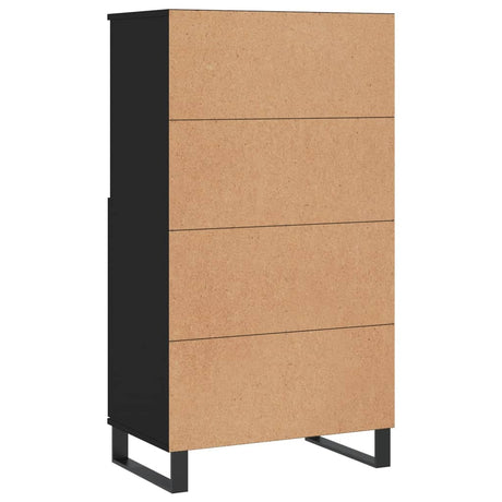 Hoge kast 60x36x110 cm bewerkt hout zwart - AllerleiShop