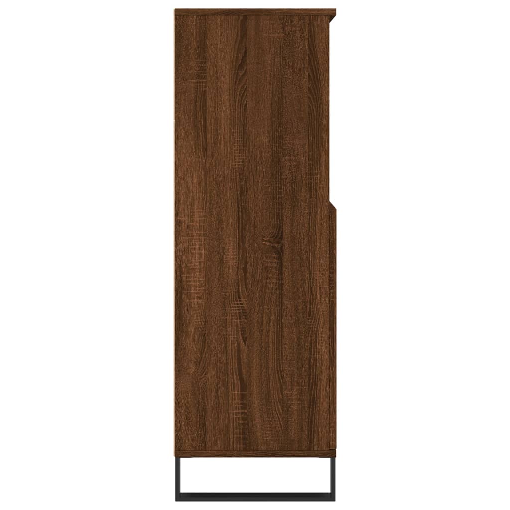 Hoge kast 60x36x110 cm bewerkt hout bruin eikenkleur