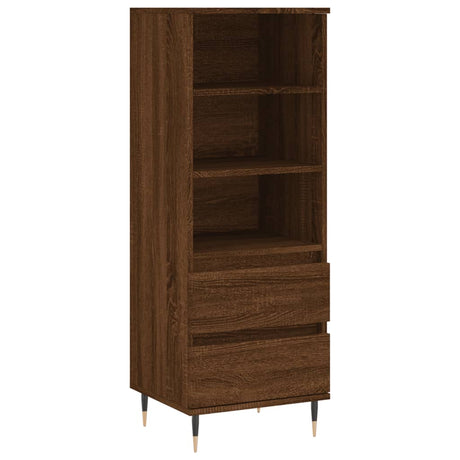 Hoge kast 40x36x110 cm bewerkt hout bruineiken