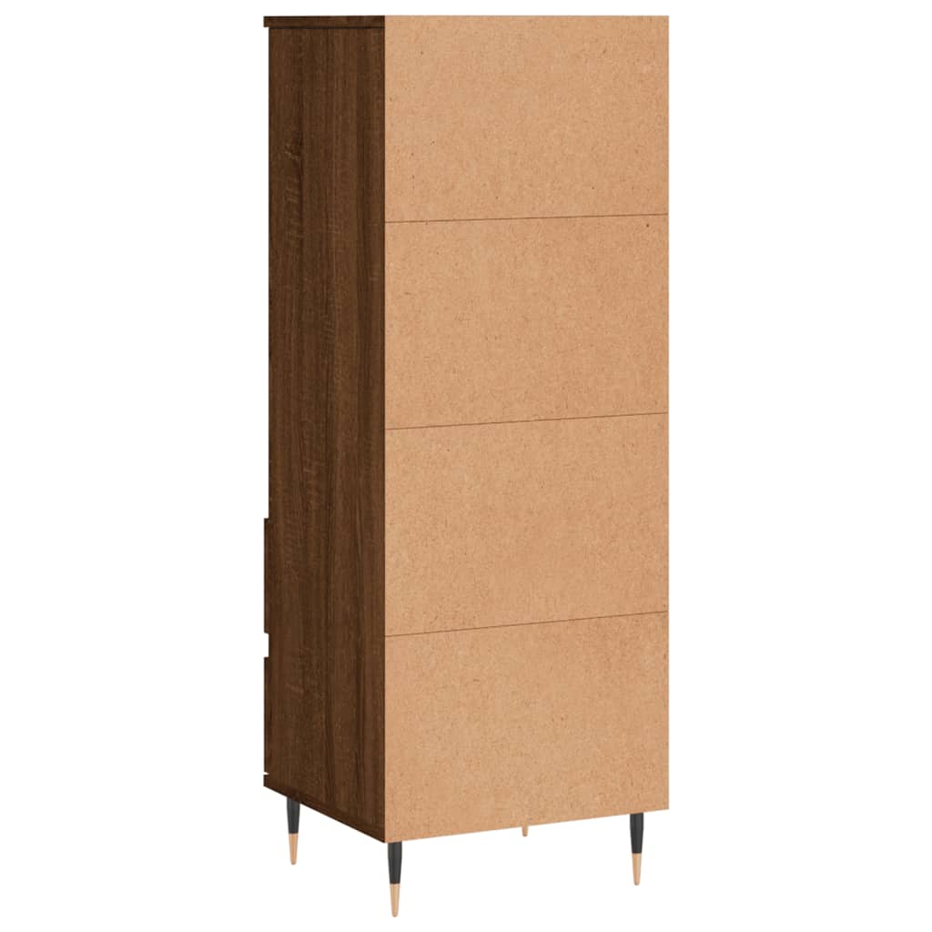 Hoge kast 40x36x110 cm bewerkt hout bruineiken