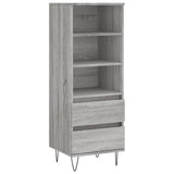 Hoge kast 40x36x110 cm bewerkt hout grijs sonoma