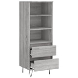 Hoge kast 40x36x110 cm bewerkt hout grijs sonoma