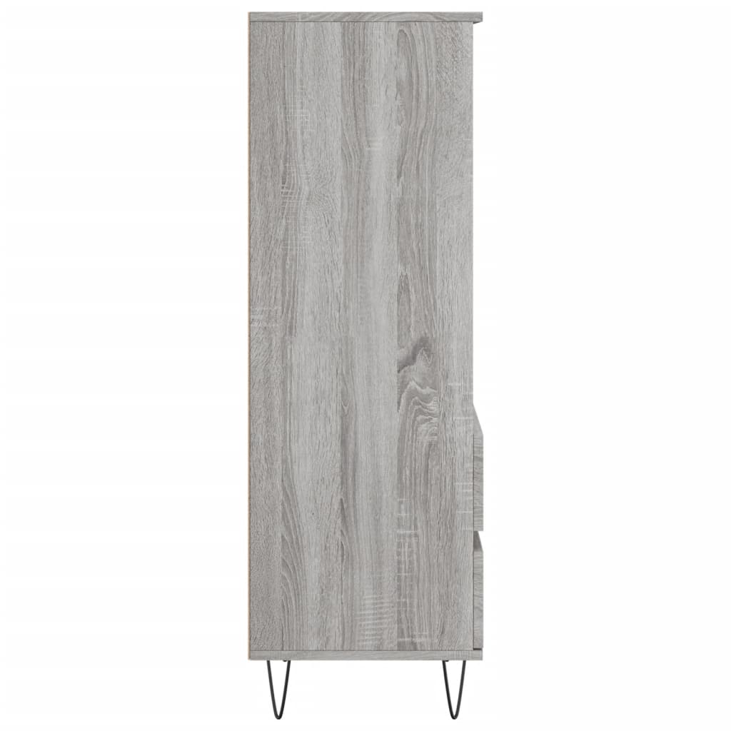 Hoge kast 40x36x110 cm bewerkt hout grijs sonoma