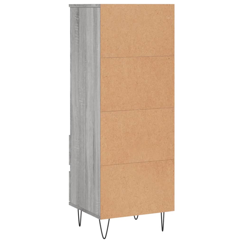 Hoge kast 40x36x110 cm bewerkt hout grijs sonoma