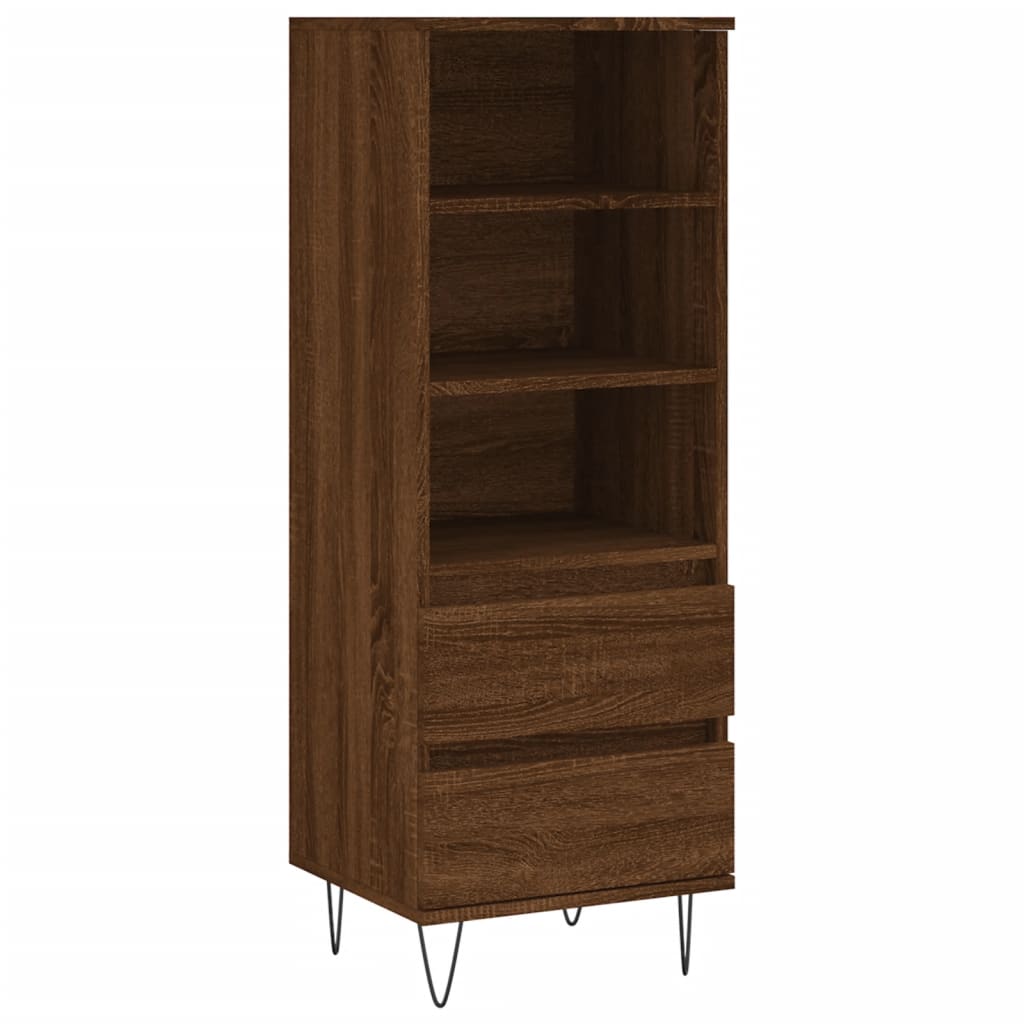 Hoge kast 40x36x110 cm bewerkt hout bruineiken