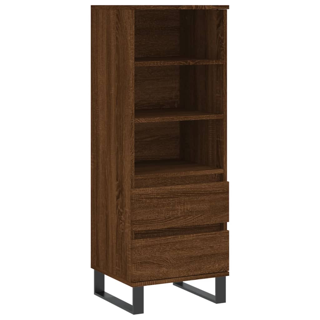 Hoge kast 40x36x110 cm bewerkt hout bruineiken