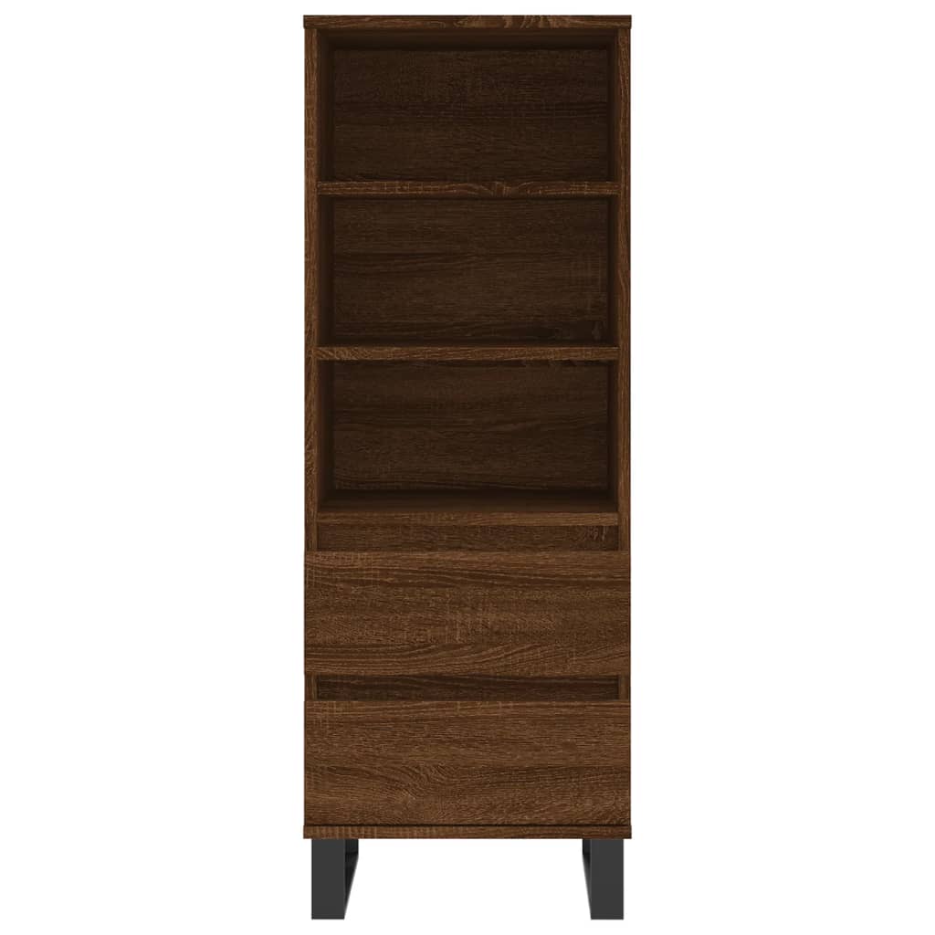 Hoge kast 40x36x110 cm bewerkt hout bruineiken