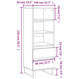 Hoge kast 40x36x110 cm bewerkt hout bruineiken