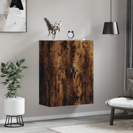 Wandkast 69,5x34x90 cm bewerkt hout gerookt eikenkleurig - AllerleiShop