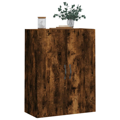 Wandkast 69,5x34x90 cm bewerkt hout gerookt eikenkleurig - AllerleiShop