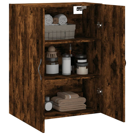 Wandkast 69,5x34x90 cm bewerkt hout gerookt eikenkleurig - AllerleiShop