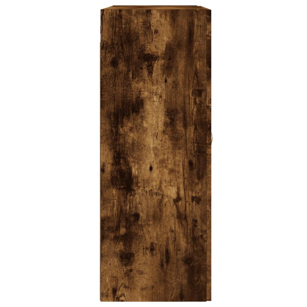 Wandkast 69,5x34x90 cm bewerkt hout gerookt eikenkleurig