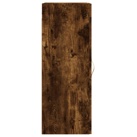 Wandkast 34,5x34x90 cm bewerkt hout gerookt eikenkleurig