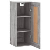 Wandkast 34,5x34x90 cm bewerkt hout grijs sonoma eikenkleurig