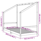 Kinderbedframe 90x200 cm massief grenenhout
