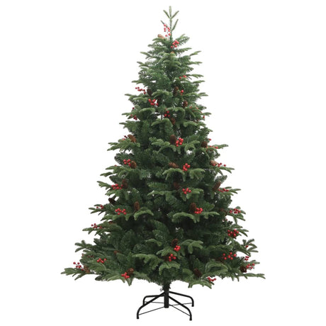 Kunstkerstboom met scharnieren dennenappels en bessen 210 cm - AllerleiShop