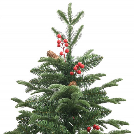 Kunstkerstboom met scharnieren dennenappels en bessen 210 cm - AllerleiShop