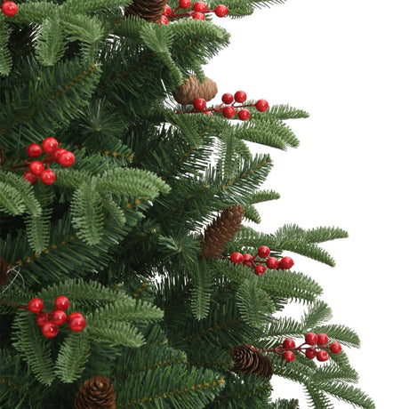 Kunstkerstboom met scharnieren dennenappels en bessen 240 cm - AllerleiShop