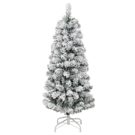 Kunstkerstboom met scharnieren en sneeuw 150 cm - AllerleiShop