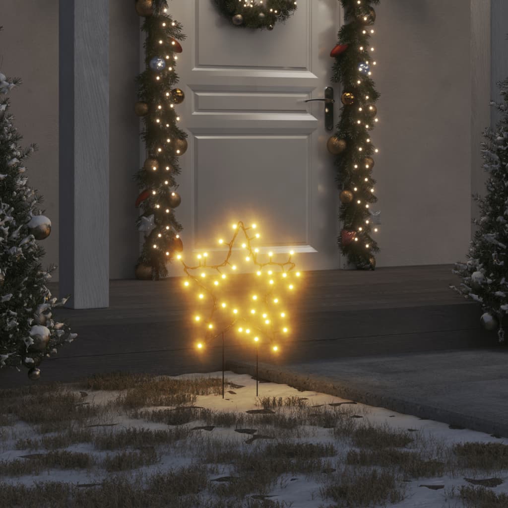 Kerstverlichting ster 3 st met grondpinnen 50 LED's 29 cm - AllerleiShop