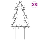 Kerstverlichting kerstboom 3 st met grondpinnen 50 LED's 30 cm - AllerleiShop