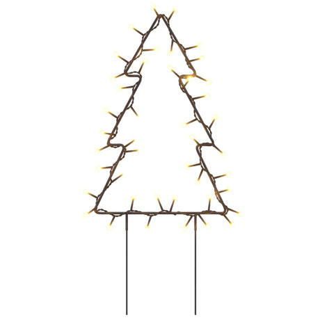 Kerstverlichting kerstboom 3 st met grondpinnen 50 LED's 30 cm - AllerleiShop