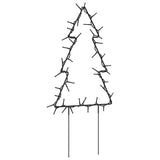 Kerstverlichting kerstboom 3 st met grondpinnen 50 LED's 30 cm - AllerleiShop