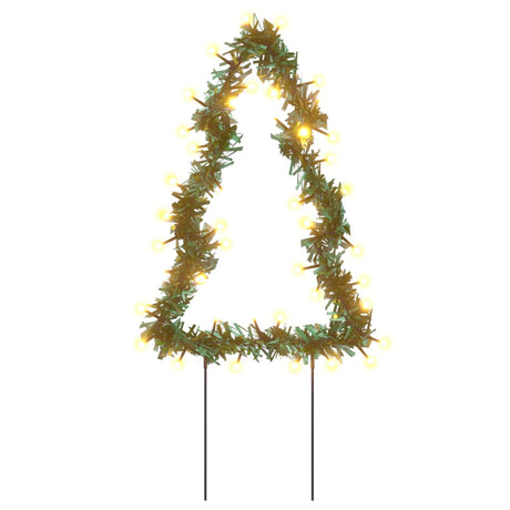 Kerstverlichting kerstboom 3 st met grondpinnen 50 LED's 30 cm - AllerleiShop