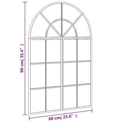 Wandspiegel boog 60x90 cm ijzer zwart - AllerleiShop