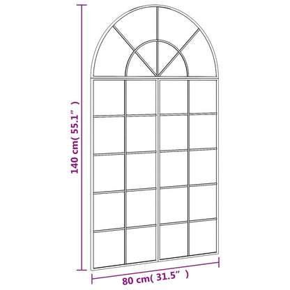 Wandspiegel boog 80x140 cm ijzer zwart - AllerleiShop