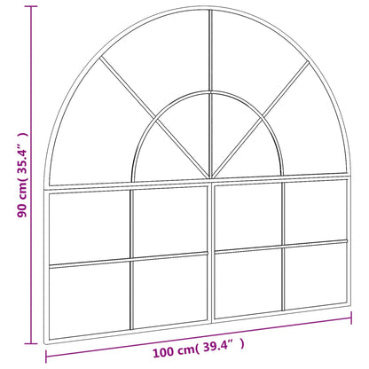 Wandspiegel boog 100x90 cm ijzer zwart - AllerleiShop