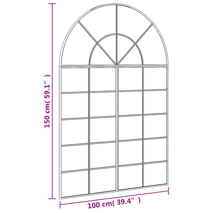 Wandspiegel boog 100x150 cm ijzer zwart - AllerleiShop